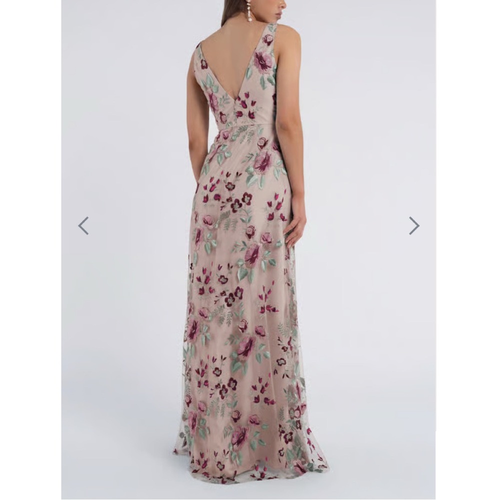 NWT Jenny Yoo Tatum Enchanted Floral Embroidery Formal Dress in Vintage Iris - Picture 2 of 7